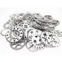 Yueton 100 Gram (Approx 70pcs) Antique Steampunk Gears Charms Clock Watch Wheel Gear for Crafting (Silver) Yueton 100 Gram (Approx 70pcs) Antique Steampunk Gears Charms Clock Watch Wheel Gear for Crafting (Silver)