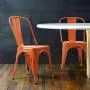Furmax Metal Chairs Indoor/Outdoor Use Stackable Chic Dining Bistro Cafe Side Chairs Set of 4 (Orange) Furmax Metal Chairs Indoor/Outdoor Use Stackable Chic Dining Bistro Cafe Side Chairs Set of 4 (Orange)