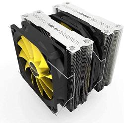 Reeven Okeanos 140mm Air CPU Cooler, Twin Heatsinks/PWM Fans with 6 Heatpipes, Intel LGA1151, AMD