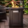 LEGACY HEATING 28-Inch Propane Fire Pit Table Gas Square Outdoor Dinning with Lid, Lava Stone, 48000BTU, ETL Certification, for Outside Garden Backyard Deck Patio