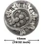 Bezelry 12 Pieces Fern Crozier Metal Shank Buttons. 15mm (19/32 inch) (Gray Silver) Bezelry 12 Pieces Fern Crozier Metal Shank Buttons. 15mm (19/32 inch) (Gray Silver)