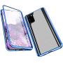 Magnetic Case for Galaxy S20 5g, CeeDoo Samsung S20 Phone Cover 360 Degree Clear Double Sided 9H Tempered Glass with Metal Lens Protector, Blue
