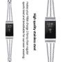 fastgo Compatible for Fitbit Charge 4 Charge 3 Bands, Premium Stainless Steel Replacement Wristbands Classy Sport Bracelet Band for Women and Girls (Silver)