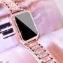 Mosonio Compatible with Apple Watch Band 38mm 40mm 42mm 44mm with Case Women, Jewelry Replacement Metal Wristband Strap with 2 Pack Bling PC Protective Cover for iWatch Series 6/5/4/3/2/1(Pink)
