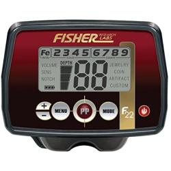 Fisher F22 Weatherproof Metal Detector with Submersible Search Coil