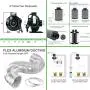 BloomGrow 600W Full Spetrum UFO LED Grow Light + 36x36x72 Grow Tent + 6 Fan Filter Duct Combo + Hangers + Hygrometer + Shears + 24-Hour Timer + Trellis Netting Indoor Grow Tent Complete Kit
