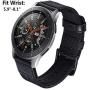 Olytop Compatible Ticwatch S2 Band / Ticwatch Pro Band, 22mm Galaxy Watch 3 Bands 45mm Quick Release Premium Nylon with Leather Replacement Bands for 46mm Galaxy Watch Women Men Smartwatch - Black