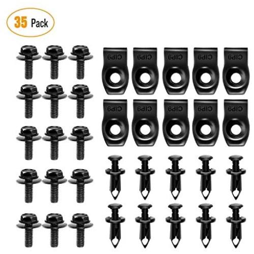 GOOACC GRC-70 35PCS Engine Under Cover Splash Shield Guard Body Bolts Bumper Fender Liner Push Retainer Fastener Rivet Clips