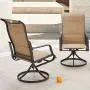 Top Space Patio Dining Chairs Textilene High Back Outdoor Swivel Rocker Set with All Weather Frame (Beige,Set of 2) Top Space Patio Dining Chairs Textilene High Back Outdoor Swivel Rocker Set with All Weather Frame (Beige,Set of 2)