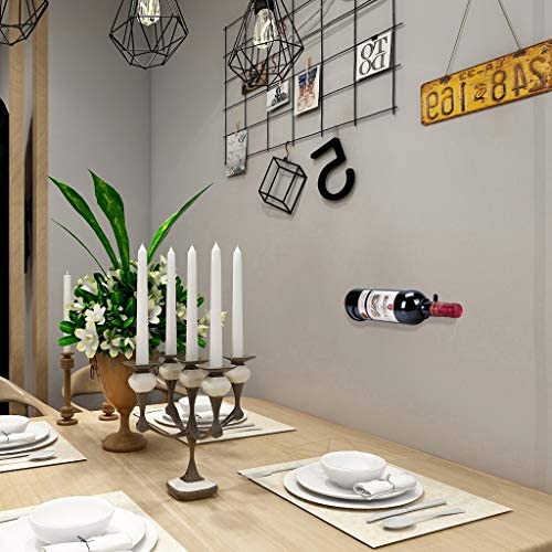 Hipiwe Set of 6 Wall Mounted Wine Rack Holders - Metal Wine Bottle Display Holder with Hardware, Wall Hanging Red Wine Bottle Organizer Racks for Storage Beverages/Liquor Bottle