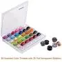 Paxcoo 36 Pcs Bobbins and Sewing Threads with Case and Soft Measuring Tape for Brother Singer Babylock Janome (Assorted Colors)