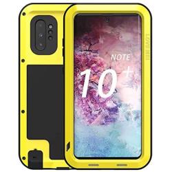 Galaxy Note 10 Plus Case,Bpowe Super Shockproof Silicone Aluminum Metal Armor Tank Heavy Duty Sturdy Protector Cover Hard Case for Samsung Galaxy Note 10 Plus/Galaxy Note 10+ 5G 6.8'' 2019 (Yellow)