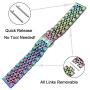 TRUMiRR Colorful Band for Galaxy Watch 3 45mm / Galaxy Watch 46mm / Gear S3, 22mm Solid Stainless Steel Metal Watchband Quick Release Strap for Samsung Galaxy Watch3 45mm Smartwatch