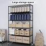 Storage Shelves Heavy Duty Shelving Adjustable 6 Tier Layer Wire Shelving Unit with Wheels Easy to Assemble Metal Wire Shelf Standing Garage Shelves Commercial Multifunctional Home Storage Rack Black