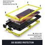 JINGANGYU Samsung Note 20 Ultra Metal Case with Screen Protector Military Rugged Heavy Duty Shockproof with Stand Camera Protector Full Cover case for Note 20 Ultra (Yellow)