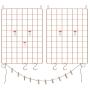 SONGMICS Grid Panel, Photo Wall Display, Metal Mesh Wall Decor, Multifunctional Hanging Picture Wall, DIY, Art Display, S Hook, Clip, Hemp Cord, Set of 2, Rose Gold, ULPP01DR