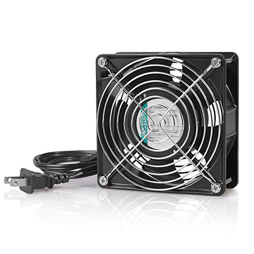 SOTOP IP55 Waterproof Metal Blades Axial Fan, 115V AC 120mm x 38mm High Speed, for DIY Cooling Ventilation Exhaust Projects SOTOP IP55 Waterproof Metal Blades Axial Fan, 115V AC 120mm x 38mm High Speed, for DIY Cooling Ventilation Exhaust Projects