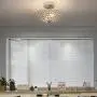 POPILION Modern Design Stainless Steel 2 Light Ceiling Flush Mount Crystal Chandelier Lighting,Crystal Ceiling Light Fixture Suitable for Bedroom, Living Room