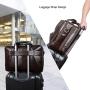 Texbo Napa Leather Briefcase for Men Fits 17 Laptop Large Business Messenger Bag with YKK Zippers