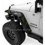 Razer Auto Rock Crawler Stubby Gloss Black Painted Pocket Style+Rivet Front+Rear 4pcs Fender Flares w/ 10x LED Light Side Maker (Black) for 07-17 Jeep Wrangler JK