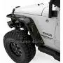 Razer Auto Rock Crawler Stubby Gloss Black Painted Pocket Style+Rivet Front+Rear 4pcs Fender Flares w/ 10x LED Light Side Maker (Black) for 07-17 Jeep Wrangler JK