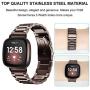 KOREDA Compatible with Fitbit Versa 3/Fitbit Sense Bands Sets for Women Men, Stainless Steel Metal Band + Mesh Loop Replacement Bracelet Wristband for Fitbit Versa 3/Sense Smartwatch (Mystic Bronze)