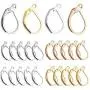 Leverback Hoop Earrings, 200 Pieces Metal French Earring Hook Earwires Open Loop 16 x 10mm for Earring Making - 4 Colors