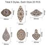 PH PandaHall 120pcs 6 Style Antique Bronze Iron Filigree Connectors Charms Pendants Metal Embellishments for DIY Hairpin Headwear Earring Jewelry Making