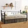 Metal Daybed Frame Twin Metal Slats Platform Base Box Spring Replacement Bed Sofa for Living Room Guest Room (Twin, Black) Metal Daybed Frame Twin Metal Slats Platform Base Box Spring Replacement Bed Sofa for Living Room Guest Room (Twin, Black)