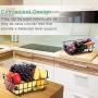 TomCare 2-Tier Fruit Basket Metal Fruit Bowl Bread Baskets Detachable Fruit Holder Kitchen Storage Baskets Stand - Screws Free Design for Fruits Breads Vegetables Snacks, Black