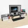Hippo & Frog Large Metal Dual Monitor Stand Riser with Height Adjustable, 3 Units, Supports Dual Monitors, Printers, Laptops