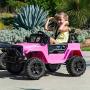 Best Choice Products 12V Kids Ride On Truck Car w/Parent Remote Control, Spring Suspension, LED Lights, AUX Port - Pink