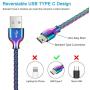 USB Type C Cable,Fantany 6.6 Feet Metal USB A to C Charging Cable&Sync Compatible with Galaxy S10,S9,S9+,S8,S8+,Note 8,9,LG V40,50 G7,8, Pixel 2,3,HTC 10,Nexus 5X/6P (Colourful, 6.6ft)