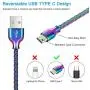 USB Type C Cable,Fantany 6.6 Feet Metal USB A to C Charging Cable&Sync Compatible with Galaxy S10,S9,S9+,S8,S8+,Note 8,9,LG V40,50 G7,8, Pixel 2,3,HTC 10,Nexus 5X/6P (Colourful, 6.6ft)