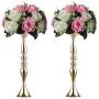 Sziqiqi Metal Centerpiece Vase Flower Centerpiece Holder Riser Stand Tall Candle Holder for Pillar 2Pcs for Wedding Centerpiece Flower Arrangement Birthday Anniversary Party Decoration, Gold 19.7in Sziqiqi Metal Centerpiece Vase Flower Centerpiece Holder Riser Stand Tall Candle Holder for Pillar 2Pcs for Wedding Centerpiece Flower Arrangement Birthday Anniversary Party Decoration, Gold 19.7in