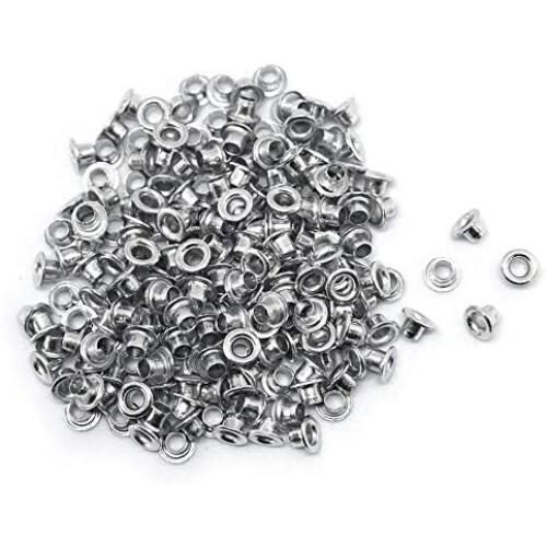 FoRapid 3mm/1/8'' Silver Eyelets-Scrapbooking/Birthday Wedding Baby Greeting Holiday Card/Craft Projects/Custom Binding/Luggage Cruise Tag/DIY Album/Clothing etc-Work Great with Crop-A-Dile - 200 PCS