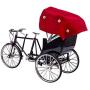 Yamix DIY Miniature Rickshaw Bike Model Tricycle 3D Metal Model Kit Home Office Desktop Table Decoration
