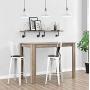 DHP Luxor 30'' Metal Wood Seat, White, Set of 2 Bar Stool
