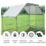 PawHut Galvanized Metal Chicken Coop Cage with Cover, Walk-in Pen Run