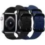 Misker Nylon Band Compatible with Apple Watch Band 44mm 42mm 40mm 38mm,Breathable Sport Strap with Metal Buckle Compatible with iwatch Series 5/4/3/2/1 (2-Packs Black/Navy Blue, 38mm/40mm)