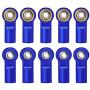 10Pcs Link Rod End Joint Aluminum M4 Metal Ball End Head Holder Tie for 1/10 RC SCX10 Cars Parts (Royal Blue)