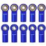 10Pcs Link Rod End Joint Aluminum M4 Metal Ball End Head Holder Tie for 1/10 RC SCX10 Cars Parts (Royal Blue)