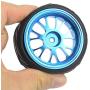 Drfeify RC Truck Wheel Tire, Blue Metal RC Tires Wheel Tyres Upgrade Parts for WL 1/18 A959 A979 A969 RC Crawler Car