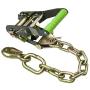 VULCAN Car Tie Down with Chain Anchors - Lasso Style - 2 Inch x 96 Inch, 4 Pack - High-Viz - 3,300 Pound Safe Working Load
