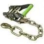 VULCAN Car Tie Down with Chain Anchors - Lasso Style - 2 Inch x 96 Inch, 4 Pack - High-Viz - 3,300 Pound Safe Working Load