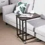 VASAGLE Industrial Side Table, End Table for Coffee Laptop Tablet, Mobile Table with Rolling Casters, Steel Frame, for Living Room, Bedroom, Dark Walnut and Black ULNT50Z VASAGLE Industrial Side Table, End Table for Coffee Laptop Tablet, Mobile Table with Rolling Casters, Steel Frame, for Living Room, Bedroom, Dark Walnut and Black ULNT50Z