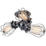 Vintage Ceiling Light Industrial Rotatable Semi-Flush Mount Ceiling Light Metal Lamp Fixtures Painted Finish; Moonkist (with 3 Light) (Silver)