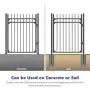 XCEL - Black Steel Anti-Rust Fence Gate - Sharp End Pickets - 4ft W x 5ft H - Easy Installation Kit, for Residential, Outdoor, Yard, Patio, Entry Way, 3-Rail Metal Gate XCEL - Black Steel Anti-Rust Fence Gate - Sharp End Pickets - 4ft W x 5ft H - Easy Installation Kit, for Residential, Outdoor, Yard, Patio, Entry Way, 3-Rail Metal Gate