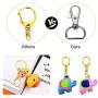 Roctee 100 Piece D Hook Keychain Hardware with Jump Rings, Metal Split Key Ring Clips with Chain for Craft Charm Making DIY (Silver & Gold)