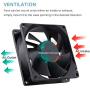 GDSTIME 4500RPM 8cm 80mm x 80mm x 25mm 12v Big Airflow High Speed Dual Ball Bearing Brushless DC Cooling Fan 2 Pin
